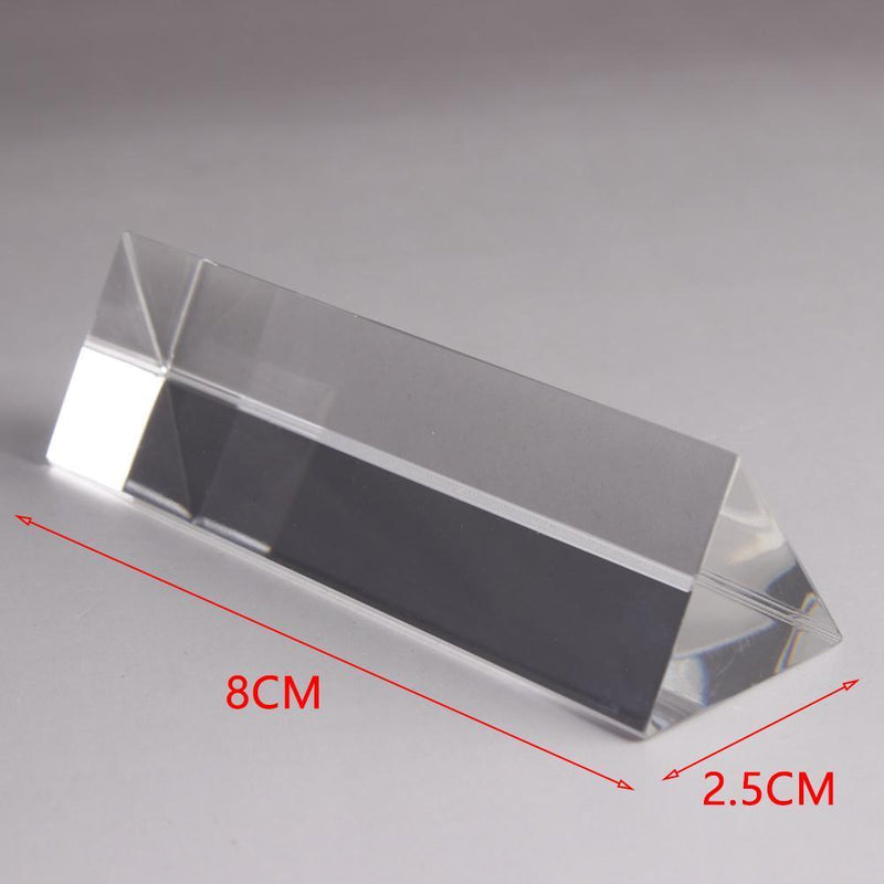 25x25x80mm Triangular Optical Prisms Glass Physics Teaching Refracted Light