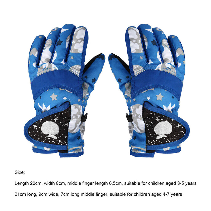 Anti-Skid Warm Ski Gloves Windproof Outdoor Cycling Skating Gloves for Boy Girl