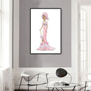 Lady in Pink Dress Oil Paint By Numbers DIY Frameless Drawing Picture Adults Kit