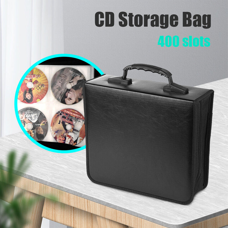Large Capacity CD DVD Binder Wallet Bag Album Disc Storage Case (400 Slots)