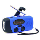 2000mAh Portable Hand Crank FM AM WB NOAA Radio Solar Radio Torch (Blue) Newly