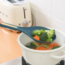 2 in 1 Cooking Spoon Strainer Scoop Handle Colander Kitchen Tool (Blue) Newly