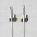 10pcs Wall Mounted Mop Holder Broom Brush Hanger Rack Organizer(Black-2)