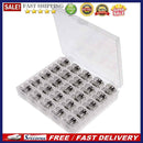 25 Empty Metal Bobbins Spool w/ 25 Grid Storage Case Box for Sewing Machine