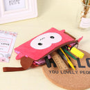 Cute Animal Pattern Pen Bags Kids Boys Girls Student Pencil Bags (Pink)