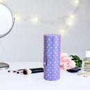 PU Leather Star Printing Makeup Brush Holder Portable Cosmetic Cup (Purple)
