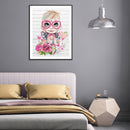 Handmade DIY Full Round Drill Diamond Painting 5D Pink Cupid Poster Kit
