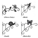 Wrought Iron Hanging Flower Pot Basket Decorative Hanger Brackets (Bird)
