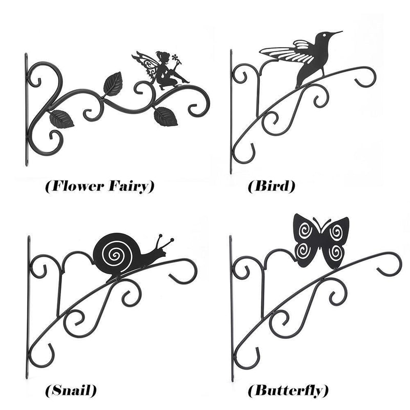 Wrought Iron Hanging Flower Pot Basket Decorative Hanger Brackets (Bird)