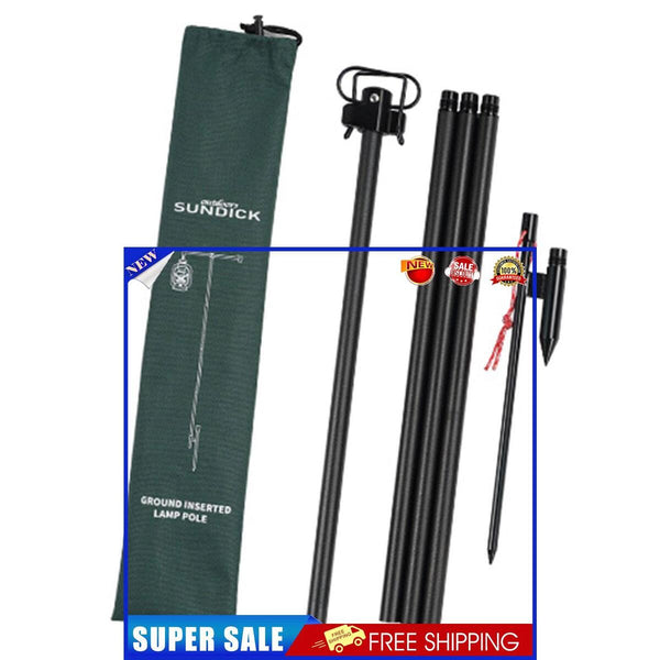 Double Shepherd Hooks Adjustable Folding Hanger for Solar Lights (Black)