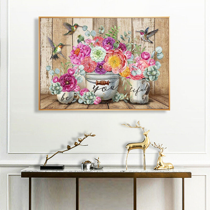 Flowers Birds Rhinestone Picture 5D DIY Full Round Drill Art Diamond Painting