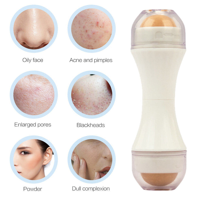 Portable Volcanic Roller Oil Cleansing Skin Care Tool for Women Men Matte Makeup