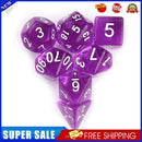 7pcs/Set Multi-sided Dices Digital Polyhedron Acrylic Board Game (Purple)