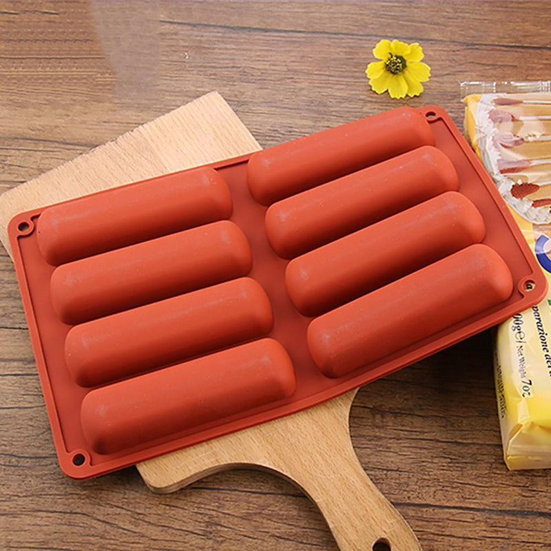 Long Strip Finger Biscuit Silicone Mold 8 Holes Oven Cake Mould Bakeware