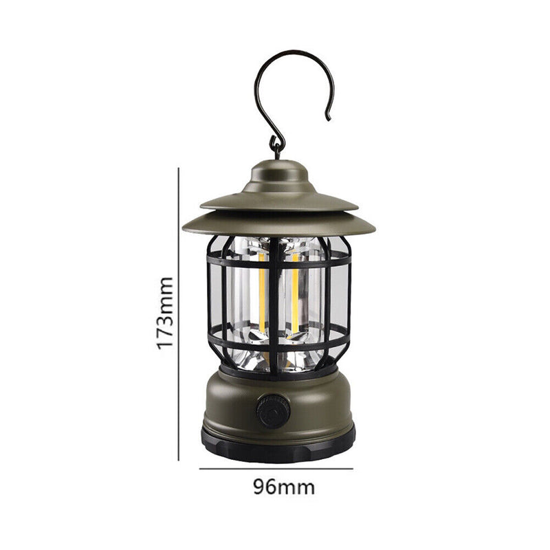 Outdoor Camping Light Retro USB Hanging Atmosphere Home Table Lamp (Green) Newly