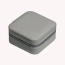 Portable Jewelry Storage Box Earrings Necklace Ring Display Case (Grey)