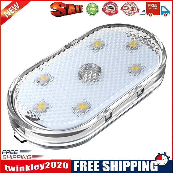 Car LED Touch Night Lights Wireless Auto Roof Ceiling Reading Lamp (White)