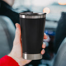 Double-layer Thermal Mug Beer Cups Stainless Steel Coffee Bottle (Black)