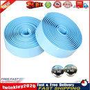2PCS Cycling Road Bike Sports Cork Handlebar Tape+ 2 Bar plug blue Newly