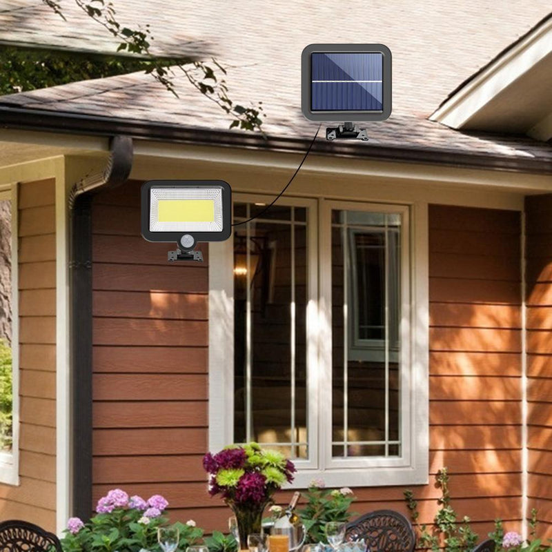 Solar COB LED Light Waterproof Outdoor Courtyard PIR Motion Sensor Spotlight