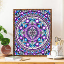 5D DIY Full Drill Cross Stitch Diamond Painting Purple Mandala Mosaic Wall Decor