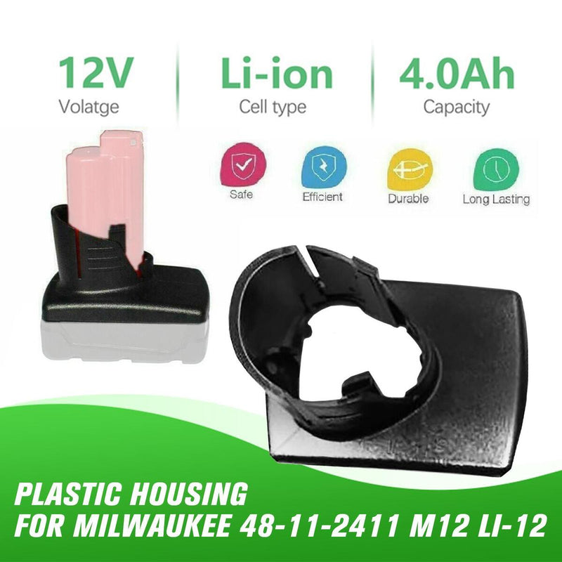 Battery Plastic Case Top Replacement Parts For Milwaukee 48-11-2411 M12 Li-12v`