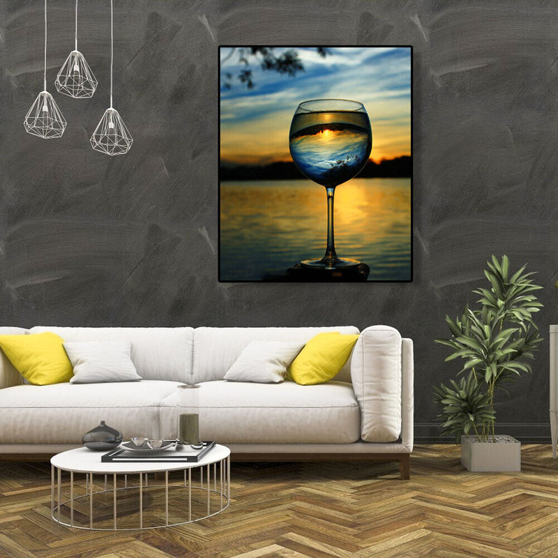 Painting By Numbers Kit DIY Glass Scenery Hand Painted Canvas Oil Art Picture