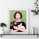 Oil Paint By Numbers Picture DIY Drawing Short Hair Woman Art Drawing on Canv