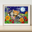 5D Diamond Painting Playing Cat Full Round Drill Rhinestone DIY Art Craft Mos