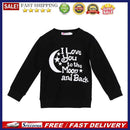 Kids Baby Boys Girls To The Moon Printed Long Sleeve Sweater Tops Clothes