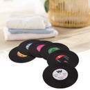 6 PCS Coasters for Drinks Vinyl Record Retro Mats Cup Mat for Wine Glass Tea