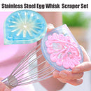 Stainless Steel Kitchen Whisk Blender With Egg Separator Silicone Scraper#
