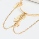 Bangle Metal Leaves Arm Chain Leaf Tassel Pendants Upper Arm Bracelet Arm Decor