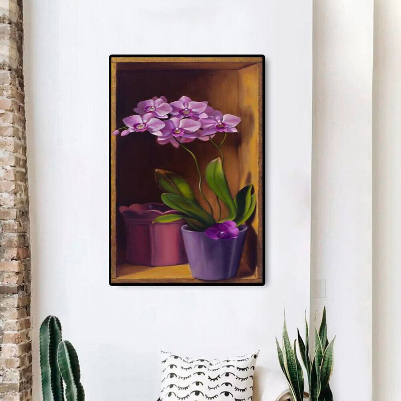 Corner Butterfly Orchid Oil Paint By Numbers DIY Frameless Drawing Picture Cr