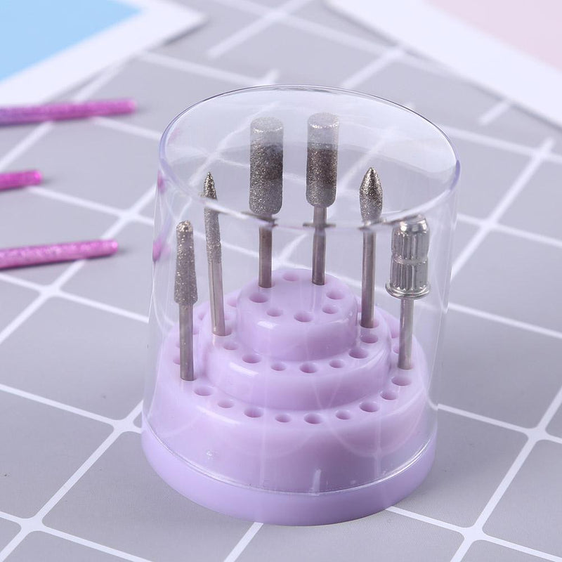 48 Holes Storage Box Nail Drill Bit Holder Display Standing Container Manicure T
