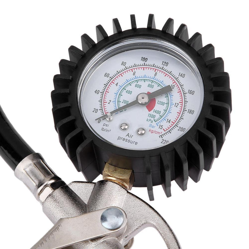 Tuankay Lock On Chuck Flexible Hose 0-220psi Tire Filler with Air Pressure Test