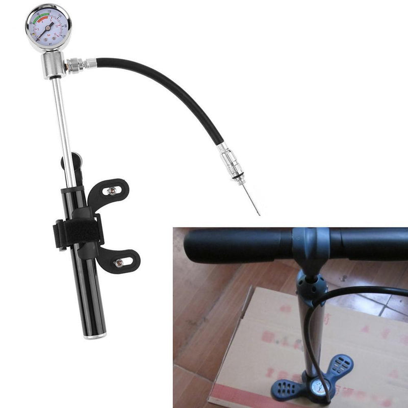 Bicycle Pump with Pressure Gauge 88 Psi High Pressure Shock Hand Mini Pump Hose