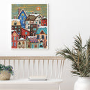 Snow Village Oil Painting By Numbers DIY Frameless Art Picture On Canvas