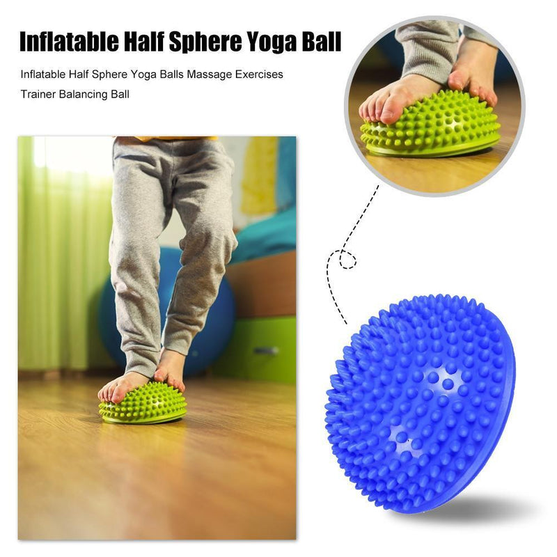 Inflatable Half Sphere Yoga Balls Massage Trainer Balancing Ball (Blue)