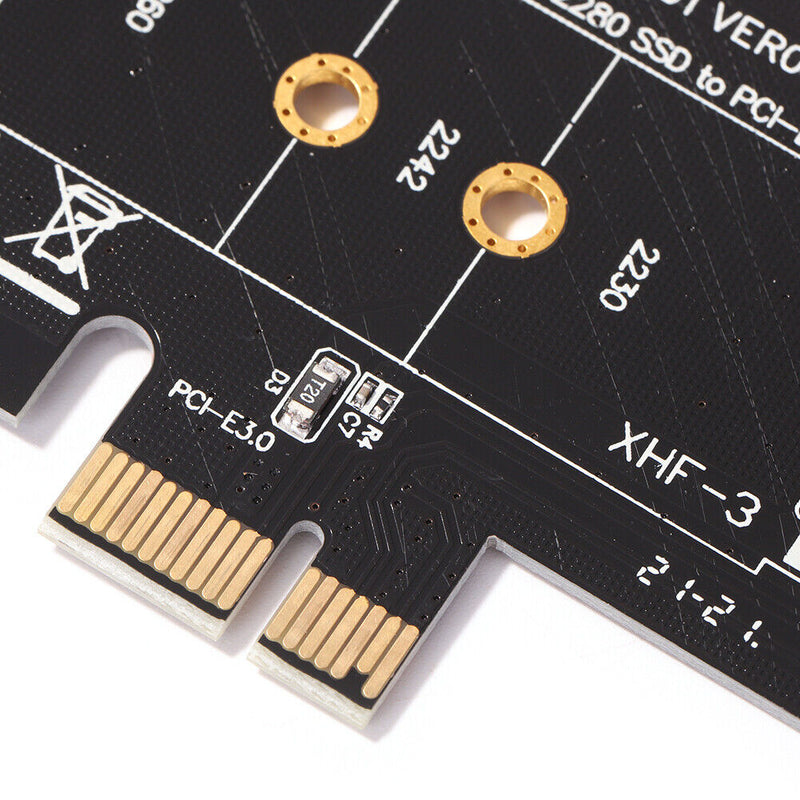 PCI-E 1X to M.2 NVME M Key Riser Adapter Card Supports 2230 2242 2260 2280 SSD