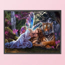 Full Cross Stitch 11CT Angel Tiger Counted Cotton Thread Animal Wall Art Cr