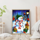5D DIY Full Round Drill Diamond Paint Snowman Mosaic Rhinestone Drawing Pictu