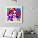 Drill Painting DIY Round 5D Diamond Mosaic Kit Heart Fashion Woman Full Picture