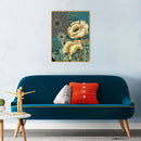 DIY Blue Printed Flowers Mosaic Full Round Diamond Drawing Handmade Rhinestone