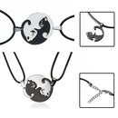 Cute Embrace Fashion Valentine's Day Black White Cat Necklace Pendant Couple