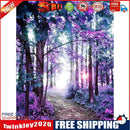 11CT Printed Full Cross Stitch Handcraft Purple Forest Artwork Wall Decor
