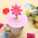 Sunflower Dustproof Reusable Silicone Cup Lid Insulation Cup Cover (Pink) Newly