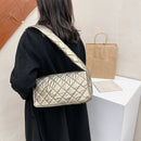 Women Nylon Shoulder Bag Design Space Padded Messenger Bag Solid Color Handbag