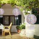 Round Hanging Waterproof Lamp Solar Powered for Wedding Xmas Event Ornaments