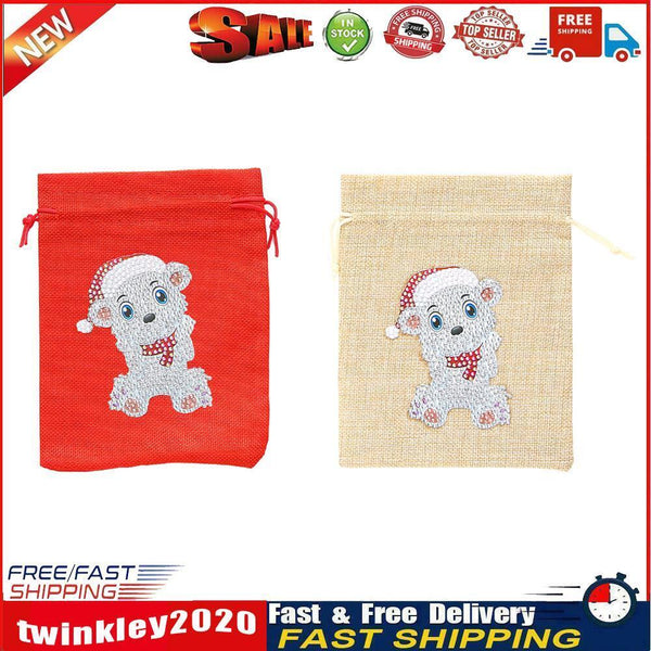 Drawstring Christmas Candy Bag DIY Diamond Painting Kit (FD021A+FD021B) Newly